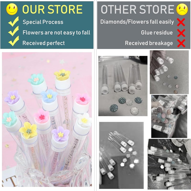 SenRocc 20 Pcs Mascara Wands Tube Set Reusable LashBrush Rose Flower Tube Eyelash Brush Tubes SpooliesLash Extension Brushes Applicators Makeup Tools (5-petal-MIX) - Image 4